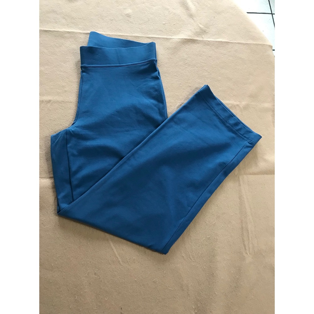 Tall NWOT Lands' End Women's L 12-14 Blue Stretch Pull-On Pants Coastal Preppy - Picture 2 of 9